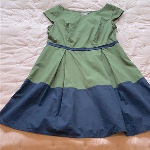 eShakti cap sleeve green dress